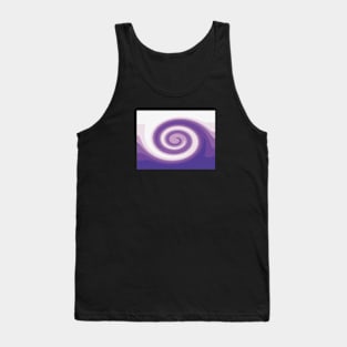 White to Deep Purple Swirl Design Tank Top